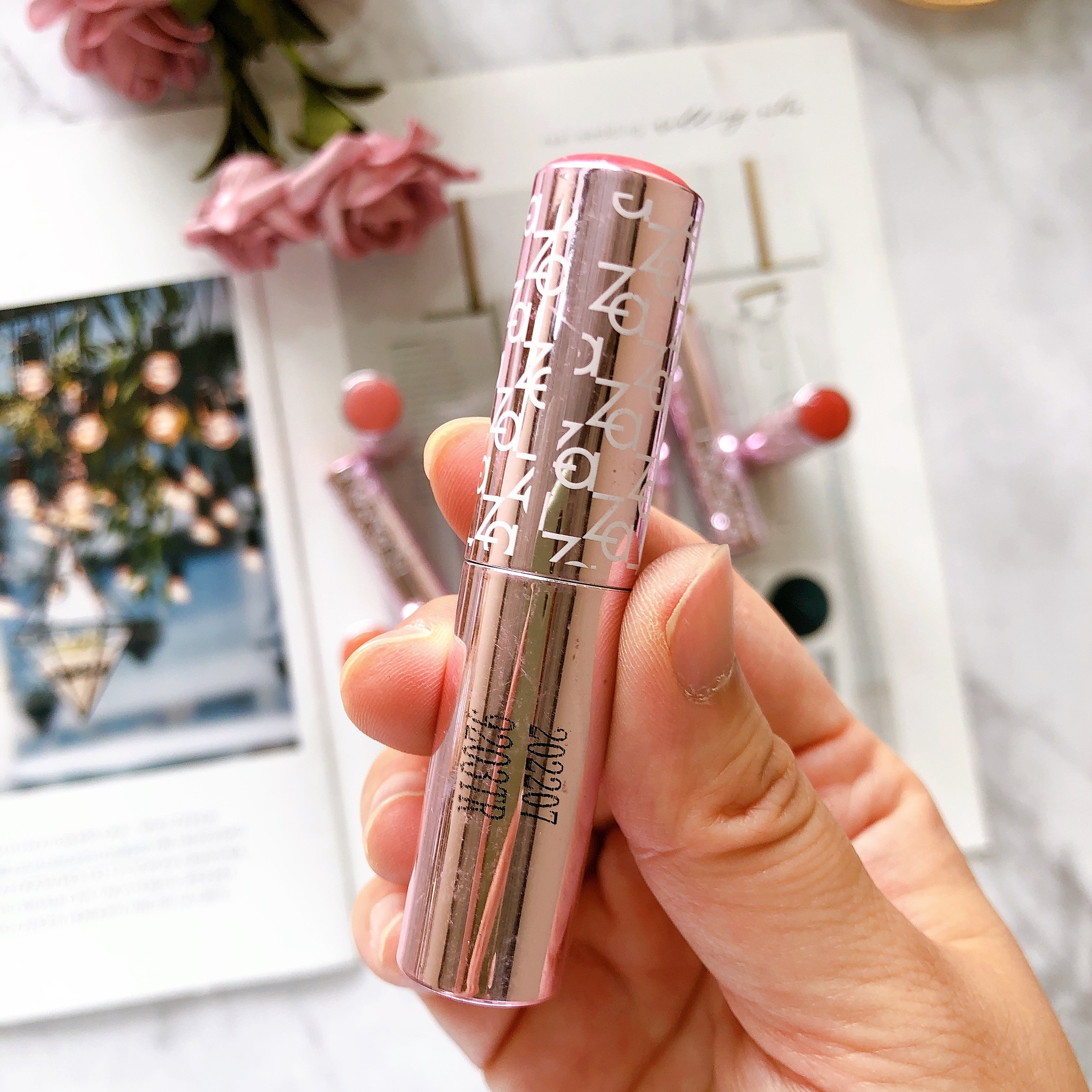 包邮za姬芮晶透光感晶盈胶原唇膏口红35g唇膏