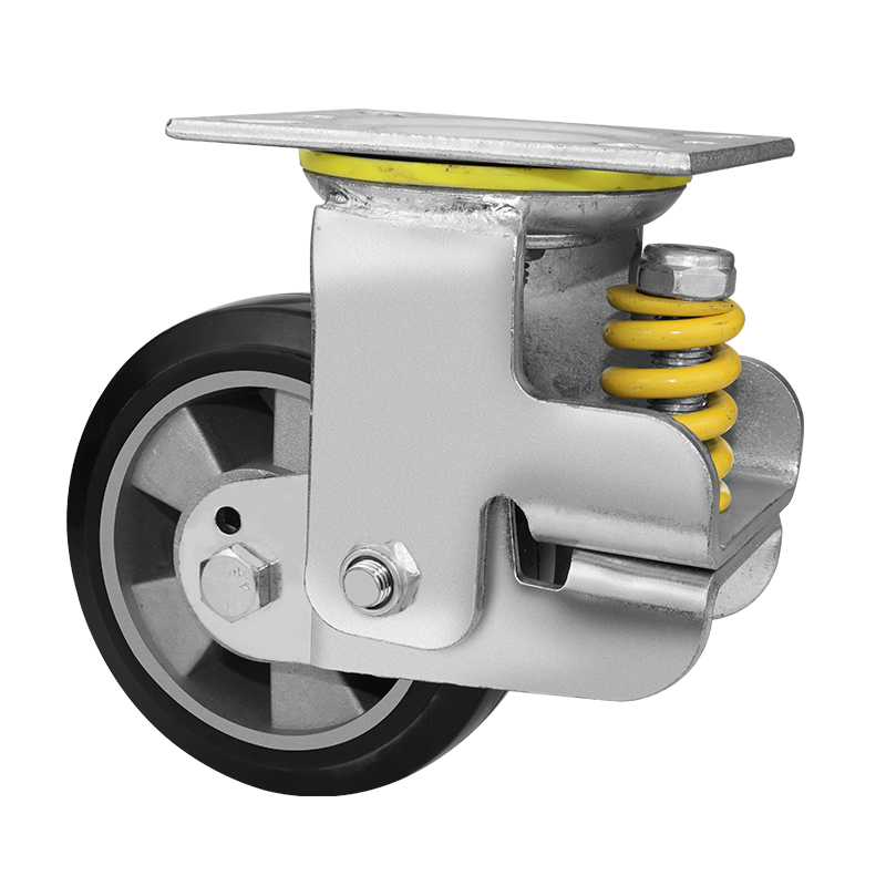 重型4寸5寸6寸8寸弹簧减震脚轮铝芯黑色脚轮