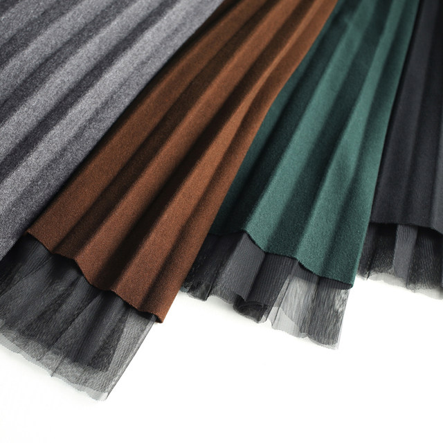 Thickened winter skirt woolen skirt women's autumn and winter high waist woolen pleated skirt mid-length two-sided a-line mesh skirt Thickened winter skirt woolen skirt women's autumn and winter high waist woolen pleated skirt mid-length two-sided a-line mesh skirt