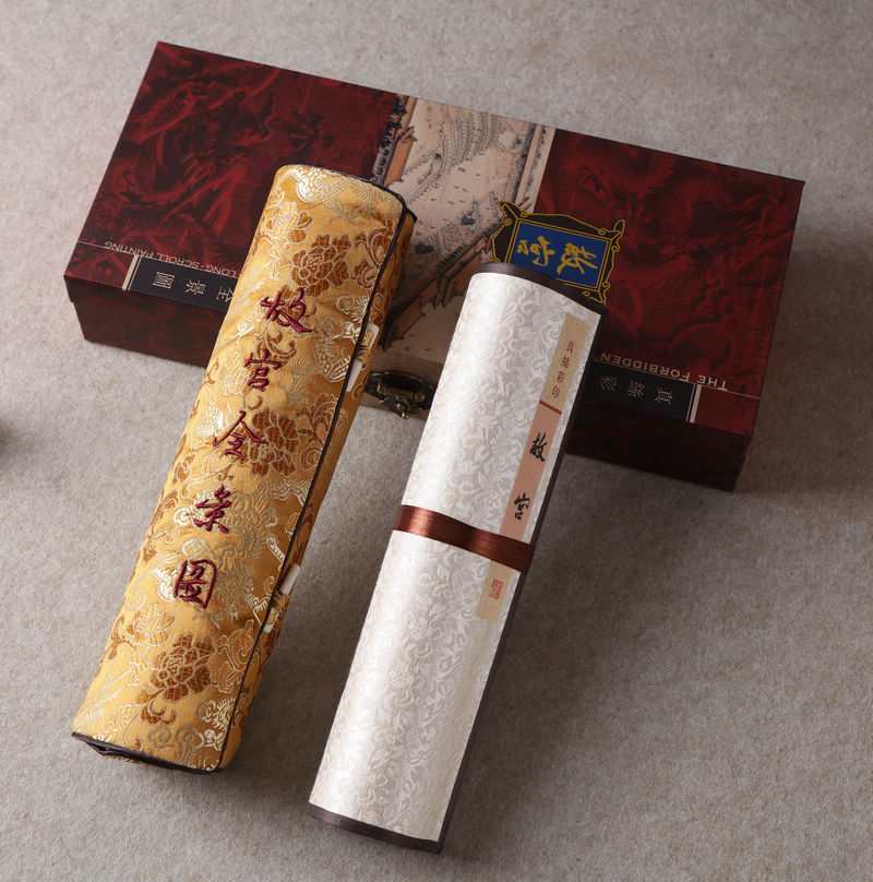 故宫宫画丝绸卷轴挂画故宫博物院全景北京旅游纪念品其他