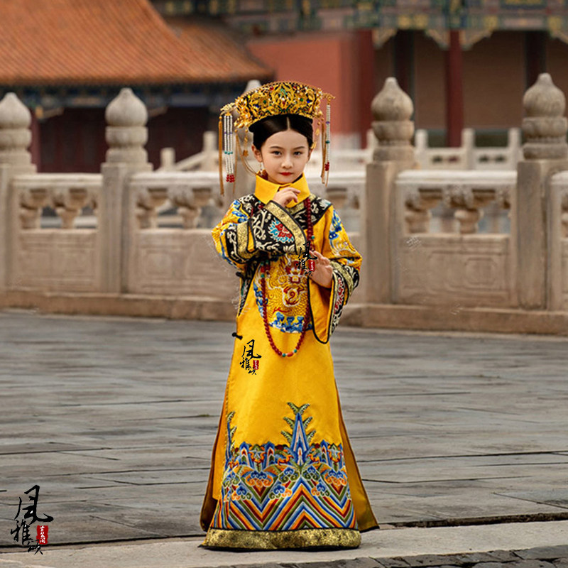 儿童童装清朝小公主小格格格古装旗服清装妃子儿童演出服