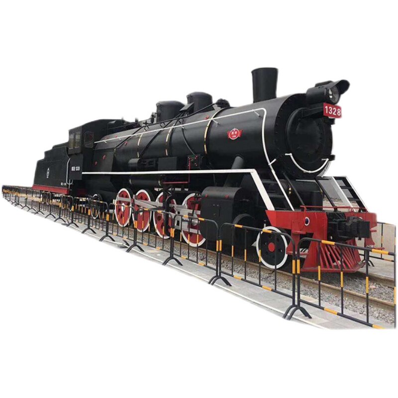 大型火车头老式喷气复古金属车厢红色模型定制火车