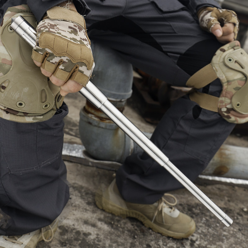 不锈钢实心伸缩甩棍防身合法武器甩辊棒子自卫三节甩棍