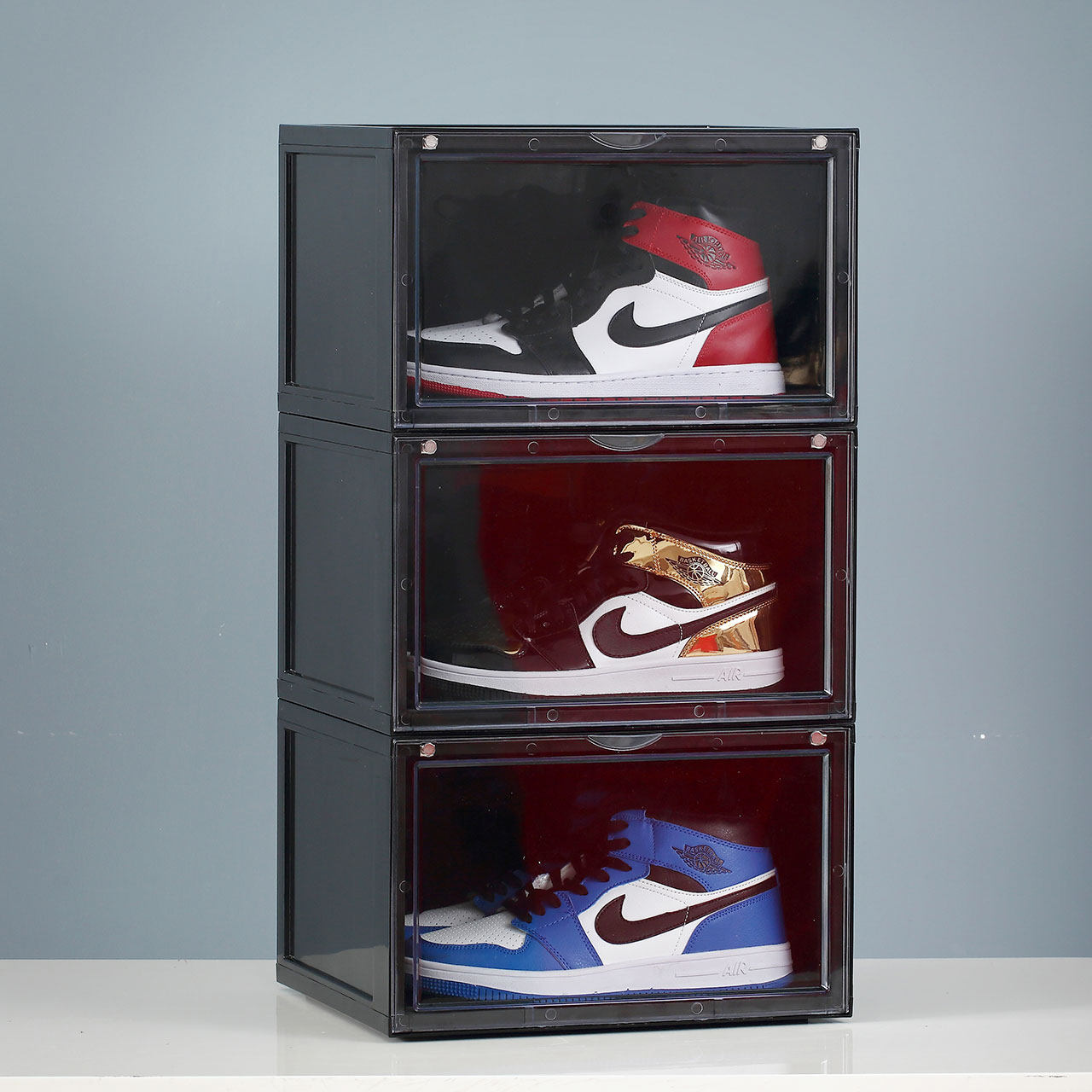 aj鞋架收藏防尘亚克力氧化高邦篮球磁铁展示鞋盒