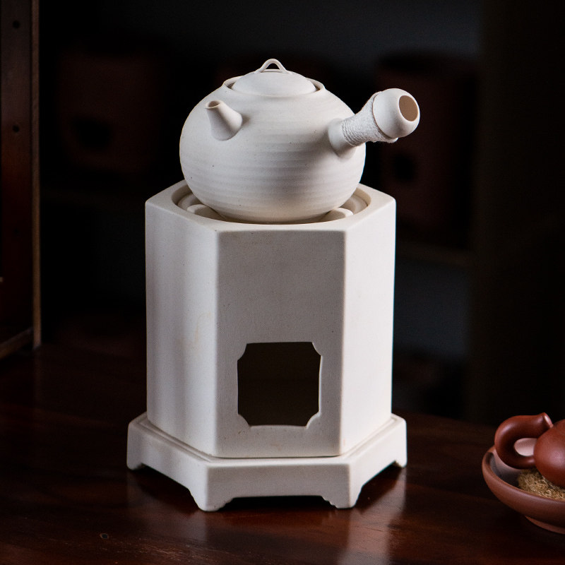 日式茶炉陶瓷炭炉户外木炭小火炉白泥炉煮茶明火茶道