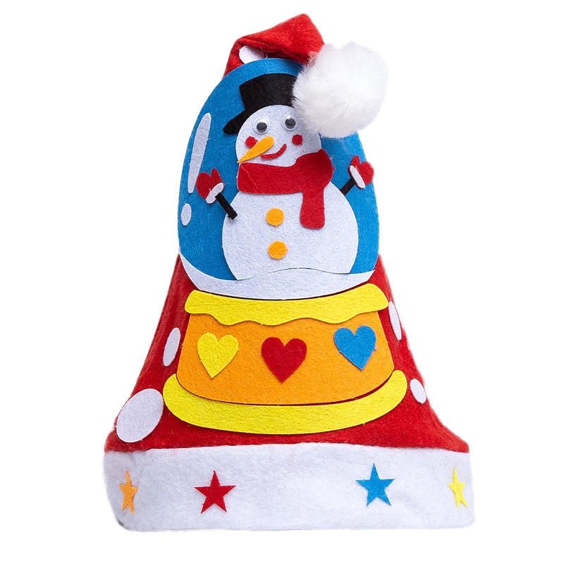 圣诞帽diy材料包 幼儿园圣诞节不织布手工制作帽子儿童创意玩具 - 痕