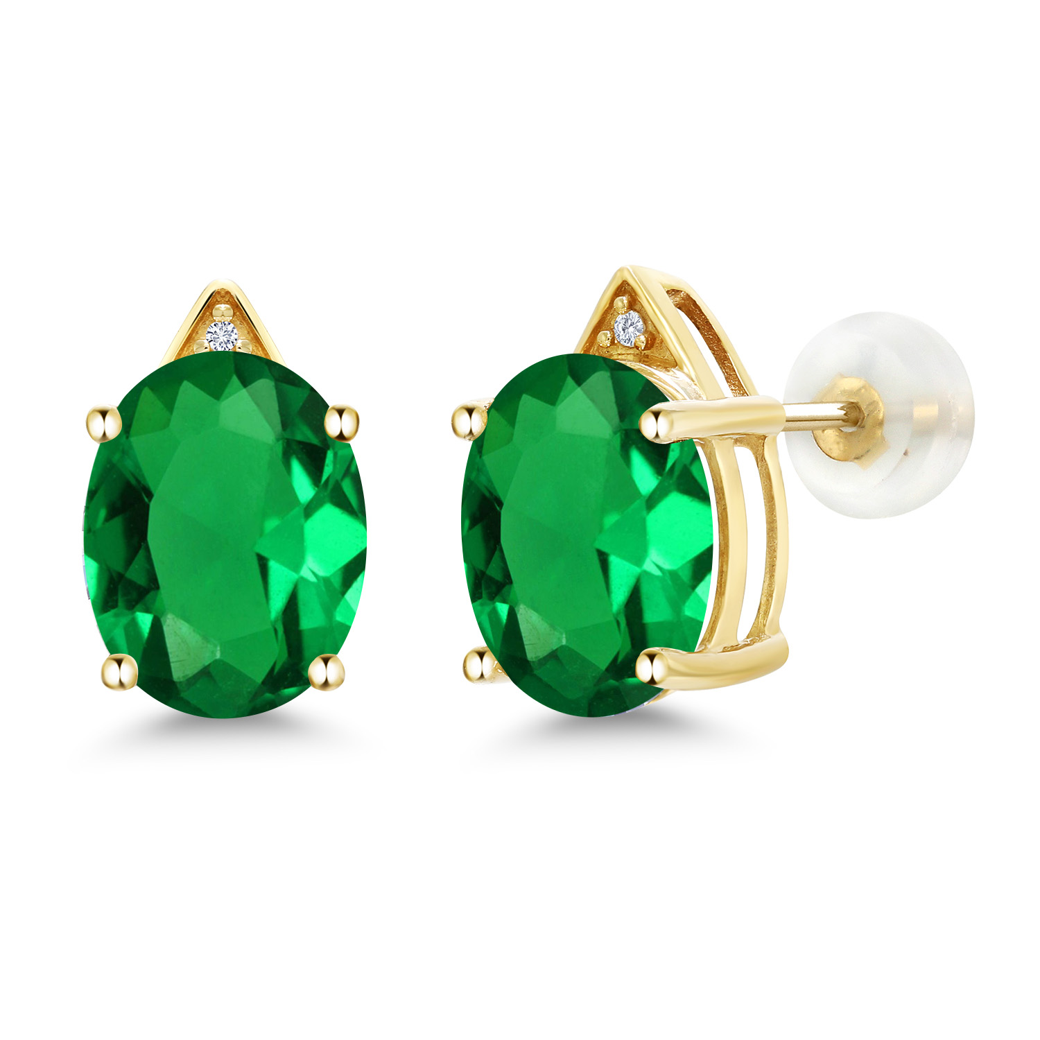 gsk441克拉纳米祖母绿钻石耳环10k2019新款耳钉耳钉