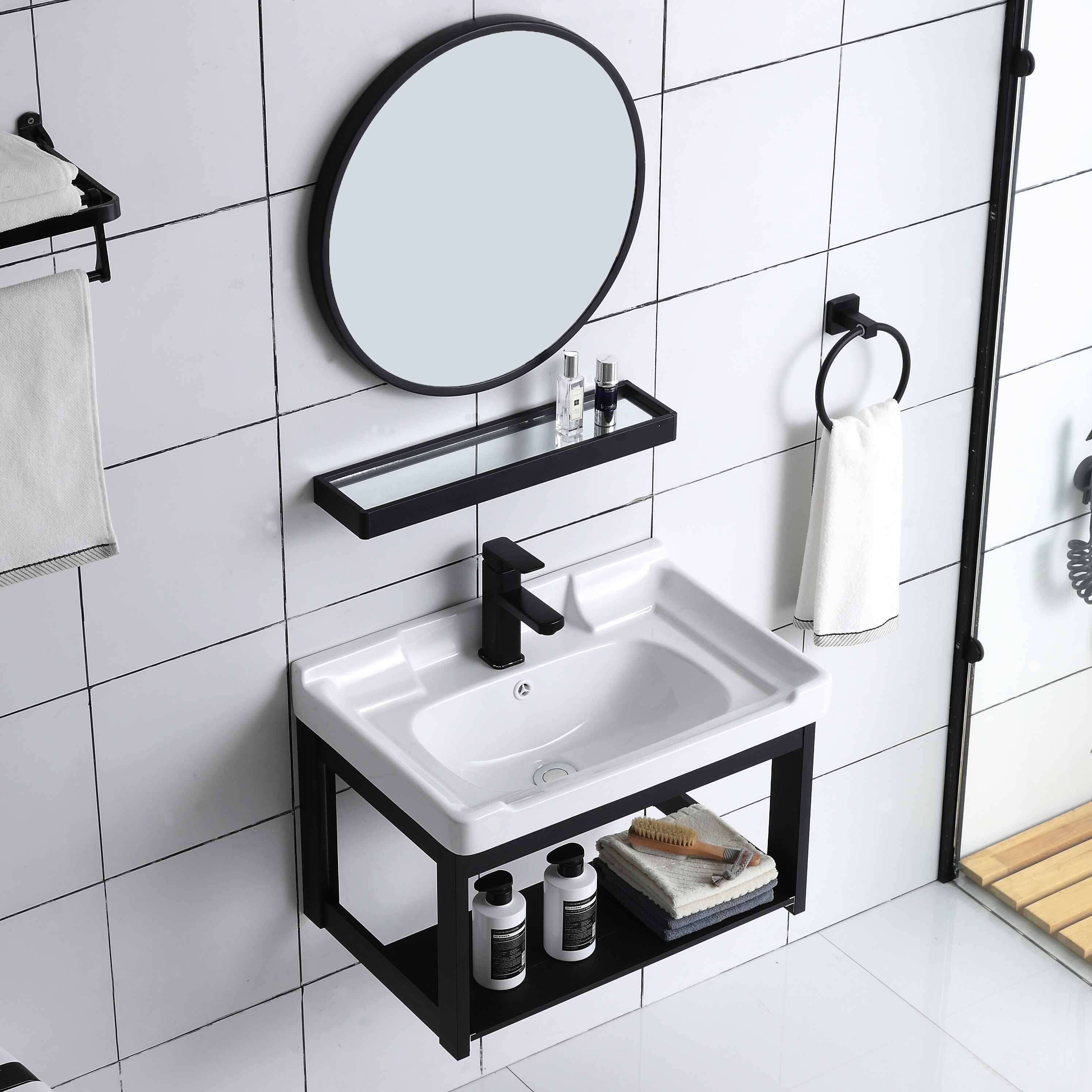 陶瓷挂墙浴室洗手盆柜组组合家用壁挂洗脸盆一体浴室柜组合