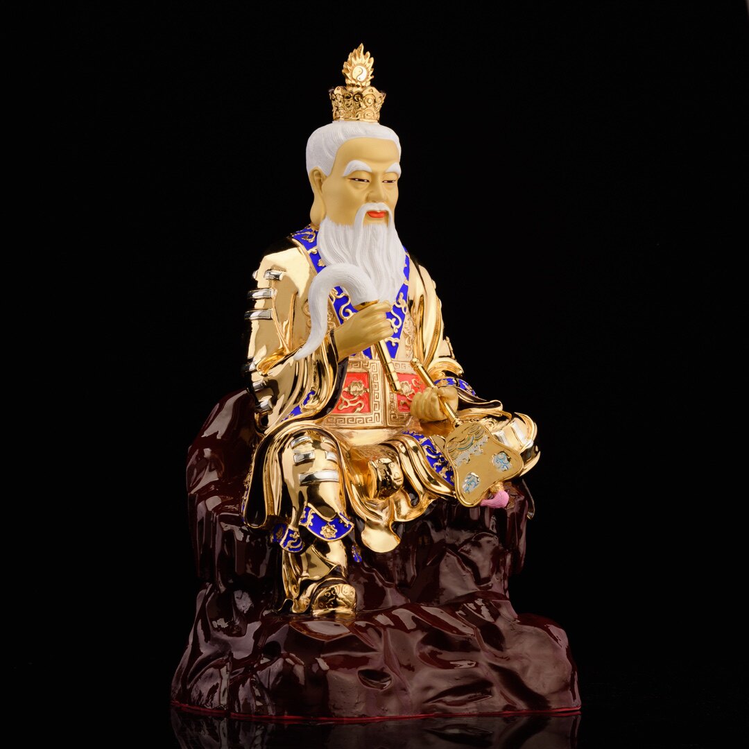 台湾盛凡鎏金太上老君神像供奉三清道教始祖摆件