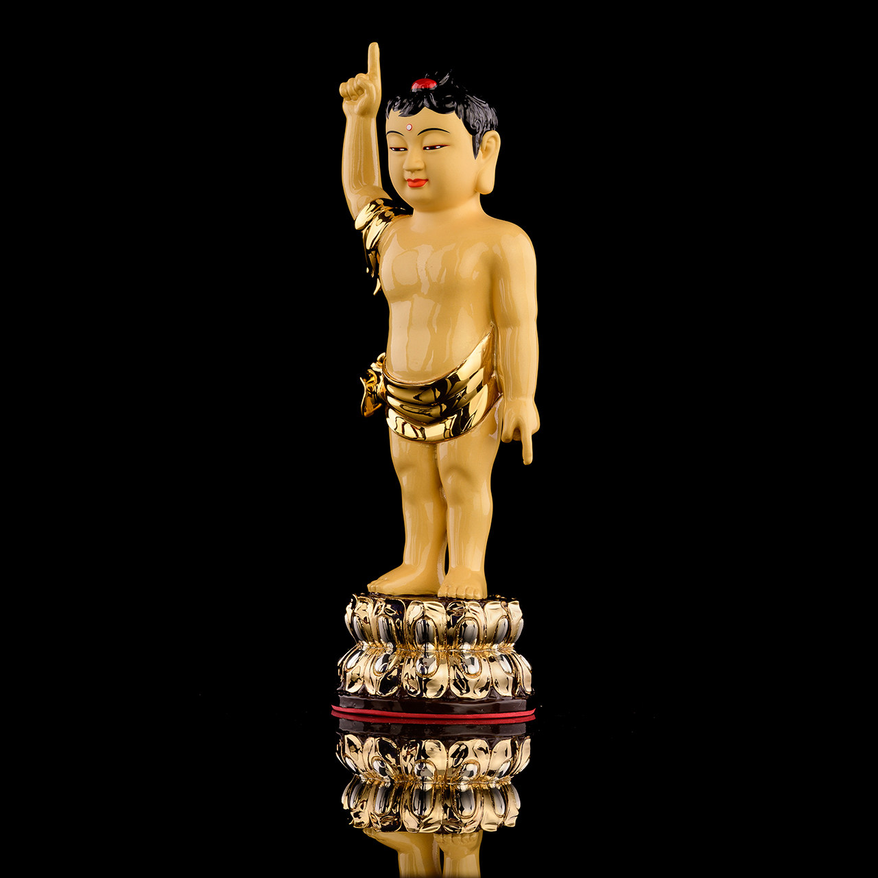 浴佛盛凡纯铜鎏金佛像套装寺庙浴佛节用品太子摆件