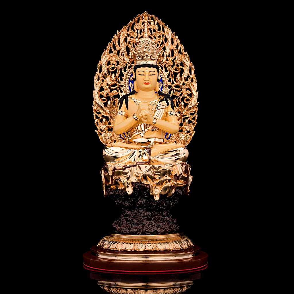 盛凡台湾纯铜大日如来佛神像供奉中央毗卢遮那摆件