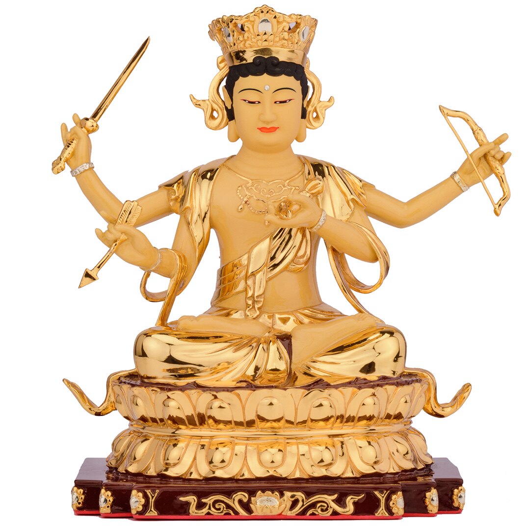 菩萨密宗台湾盛凡鎏金大智文殊铜像供奉藏传摆件