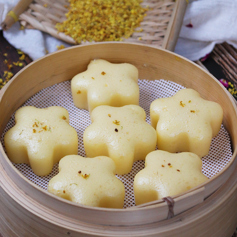 200g8早餐形状星星爱心粉色桂花玫瑰花馒头桂冠包点