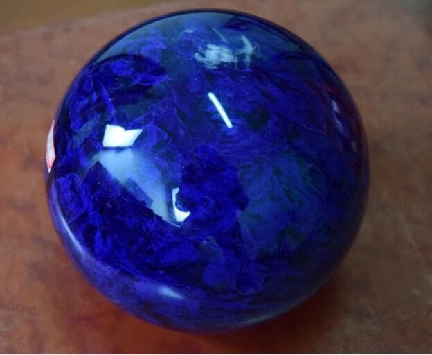 天然熔炼蓝色蓝色水晶水晶球摆件摆件