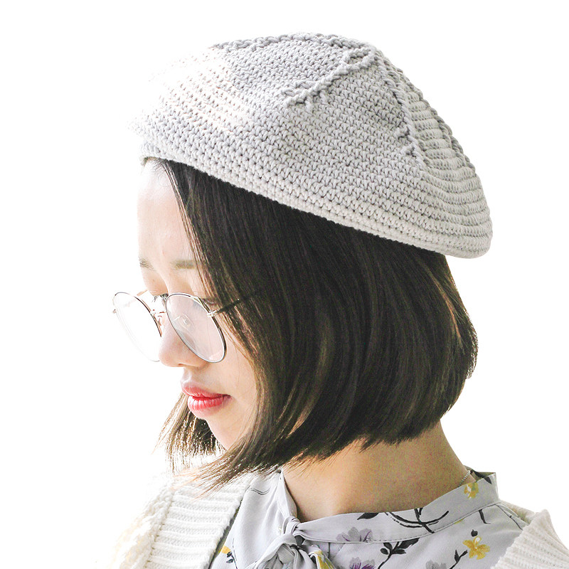 毛线手作编织成人儿童雪花贝雷帽贝蕾帽宝宝棉diy材料包视频教程