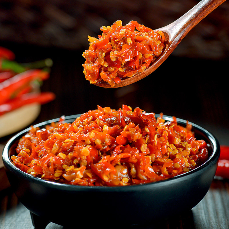 古龙田桂林蒜蓉剁椒酱250g*2红剁辣椒辣椒酱农家自制超辣香辣拌饭