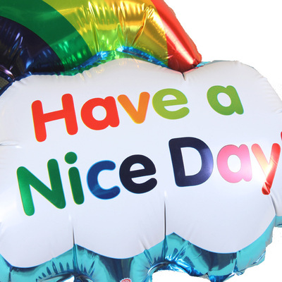 冲三冠特价 小号彩虹笑脸快乐天天铝膜气球迷你彩云流星铝箔气球