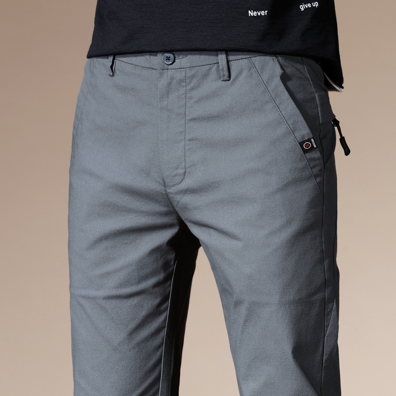 高端2022新款夏季休闲裤子男潮流百搭韩版修身小脚西裤灰色长裤子