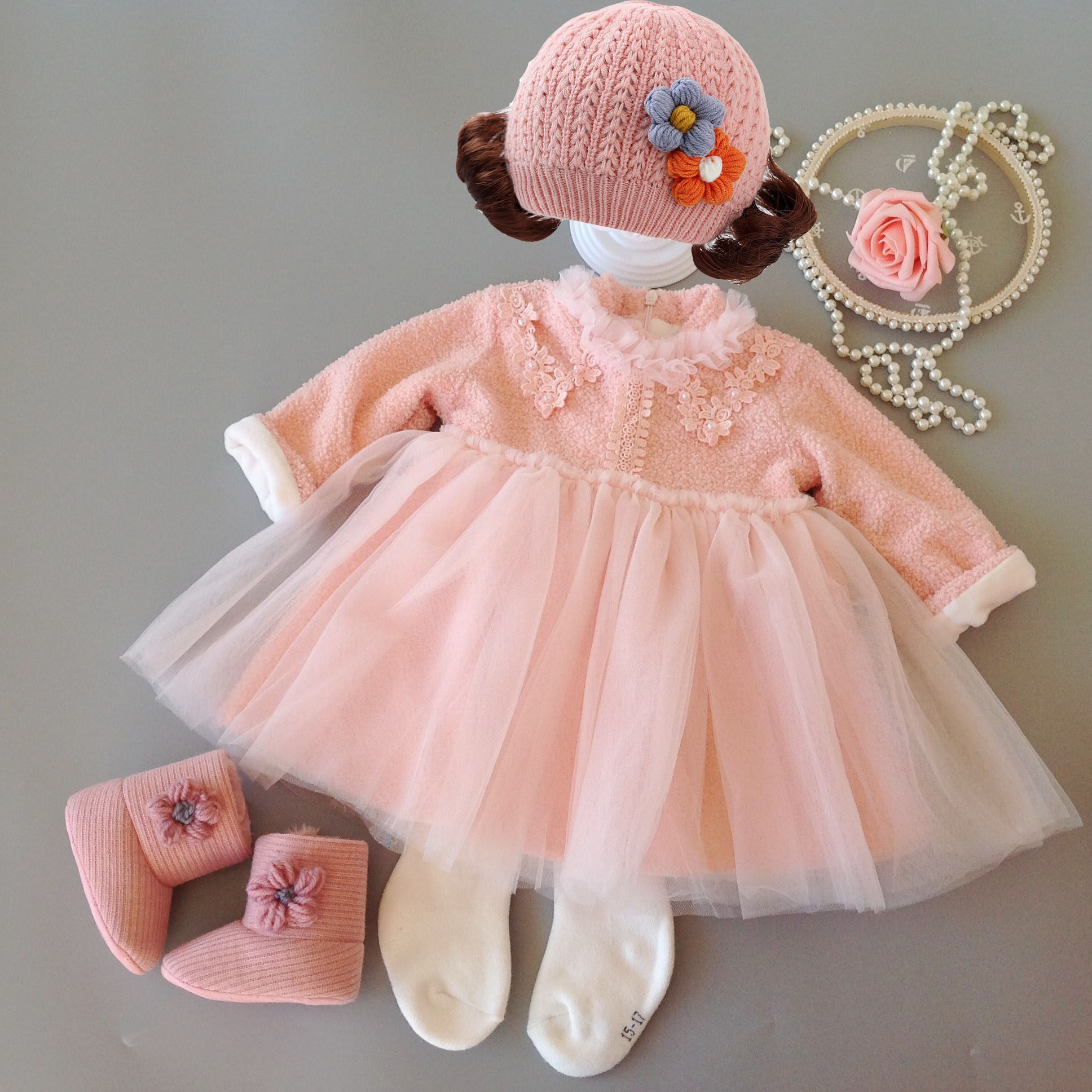 礼服洋气百岁裙子婴儿百天宝宝连衣裙周岁加绒连衣裙