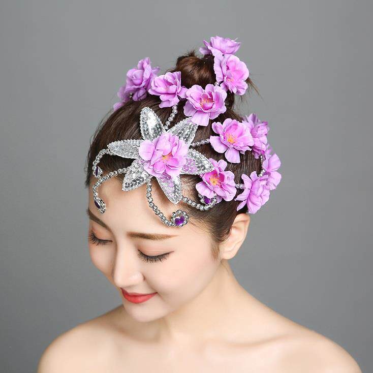 新款梅花舞蹈头饰头花表演舞台秧歌服饰品民族更多舞蹈配饰