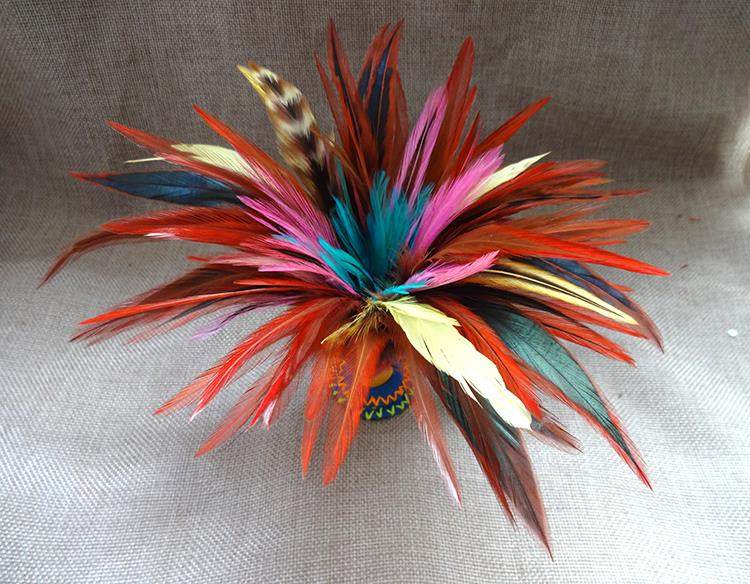 鸡毛耐踢特大特重染色手工毽子彩色毽球健身毽子