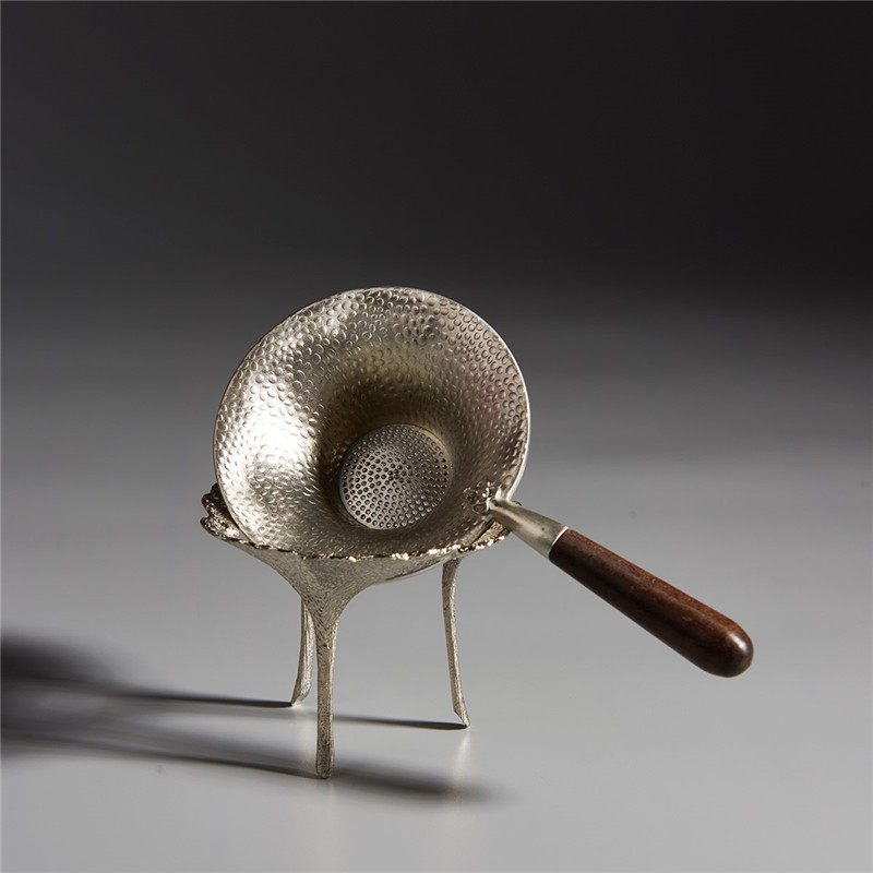 草木人 纯锡茶漏泡茶过滤器茶道茶叶滤网茶隔滤茶器 功夫茶具配件