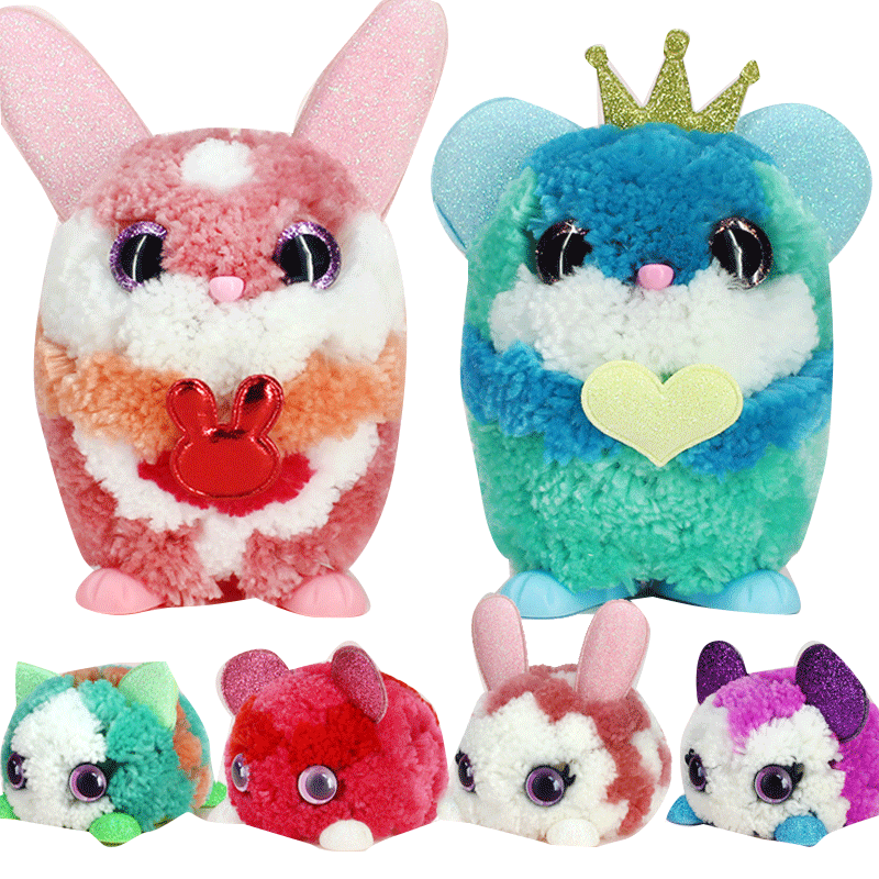 绒豆豆玩具女生diy创意可爱毛绒玩偶女孩手工制作公仔溶豆豆拼豆