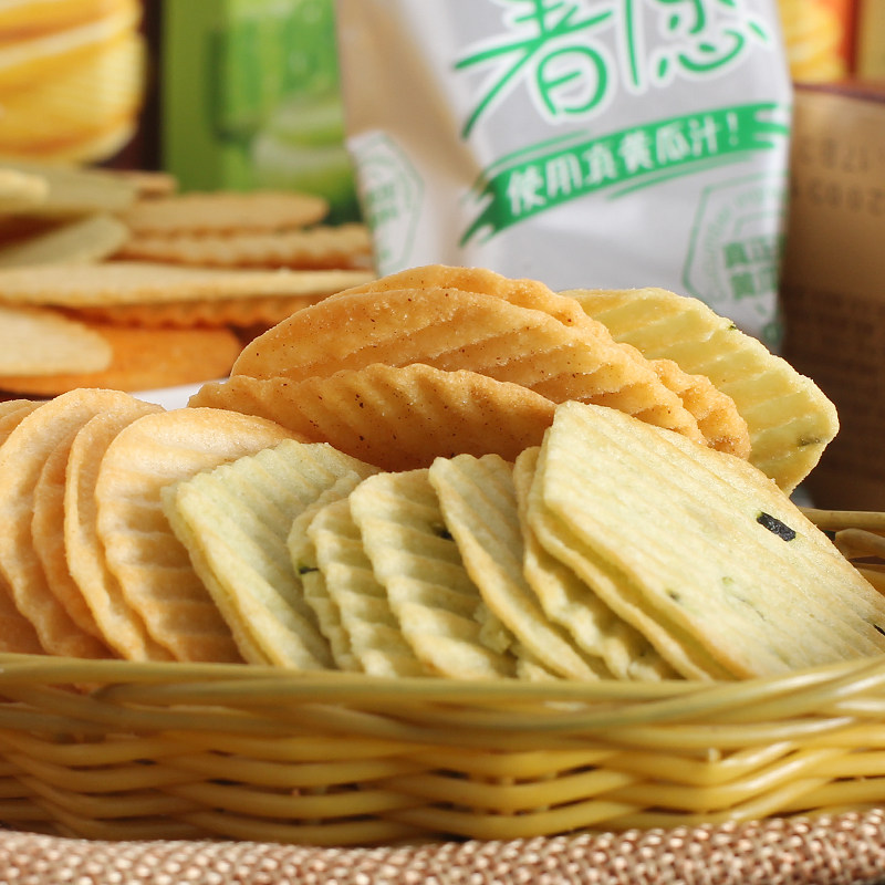 薯愿薯片104g6盒蜂蜜黄油红酒牛排味非油炸小包装休闲零食