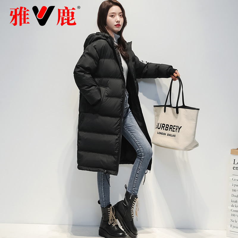 雅鹿羽绒服女中中长过膝2020冬季新款韩版加厚羽绒服