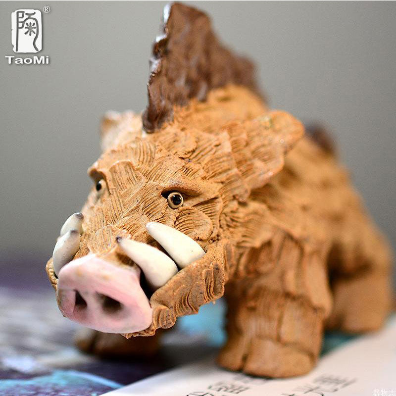 陶迷野猪生肖茶宠小猪喝水丰衣足食创意手工宜兴茶宠摆件