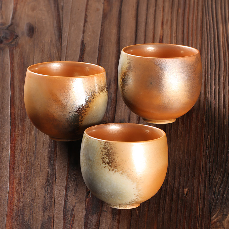 熹言柴烧小杯杯子主人杯单杯功夫功夫茶茶具单个茶杯