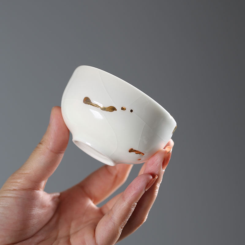 茶杯主人日式单杯女士陶瓷大号品茗小茶杯裂纹茶杯