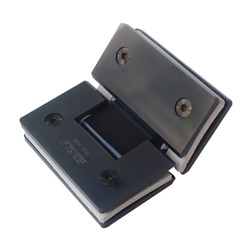 玻璃门合页浴室黑色重型135度固定淋浴房铰链浴室玻璃夹