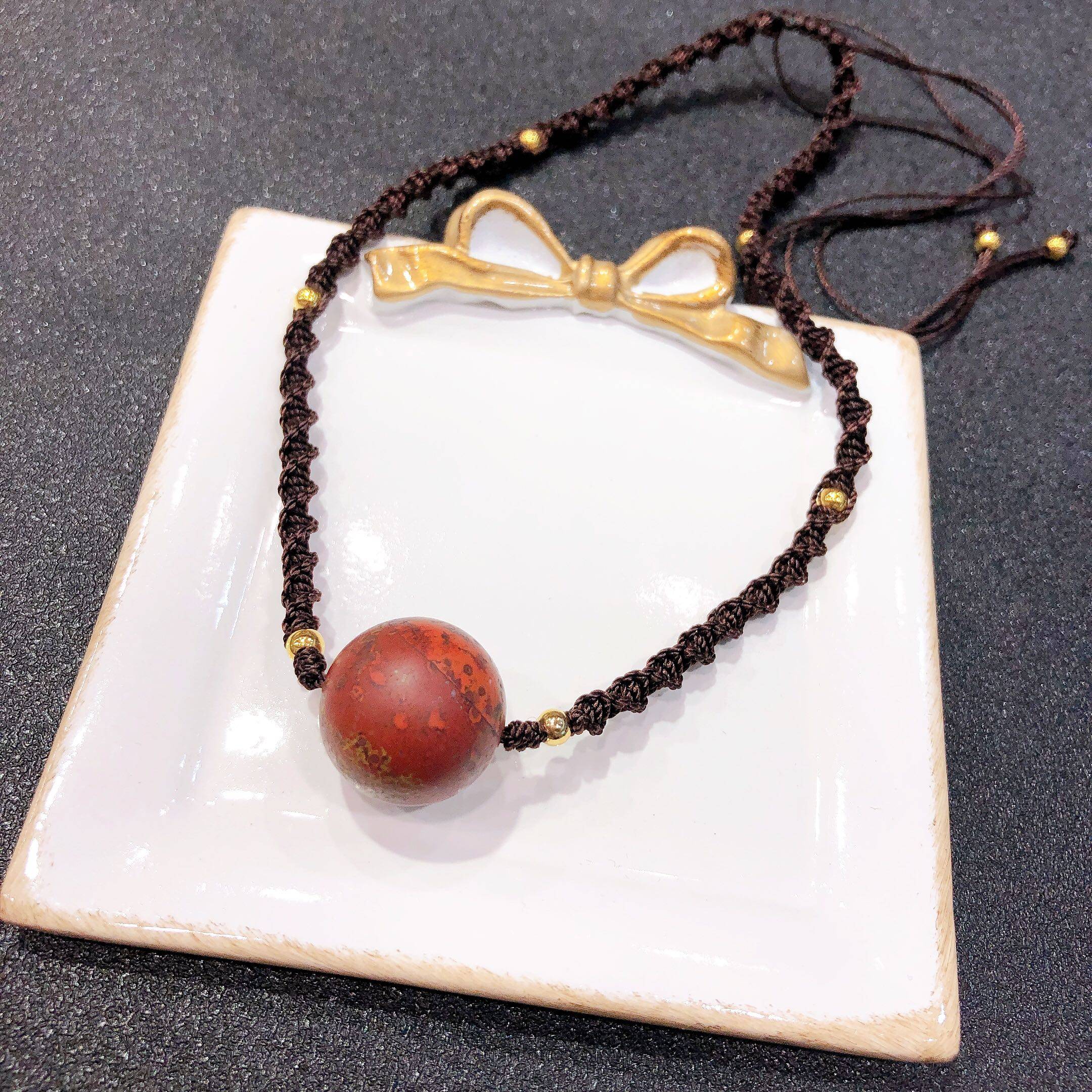 原创老料战国南红锁骨19mm手工手编项链项链