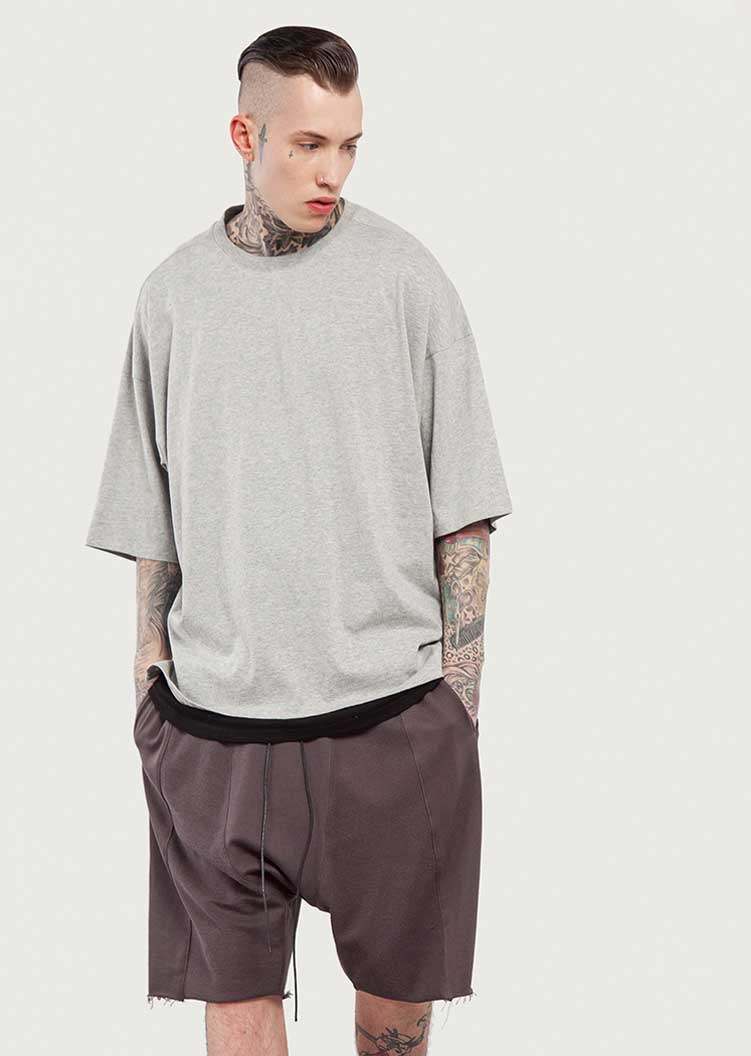 kanye west oversized dancer t-shirt 高街宽松纯色潮牌短袖t恤