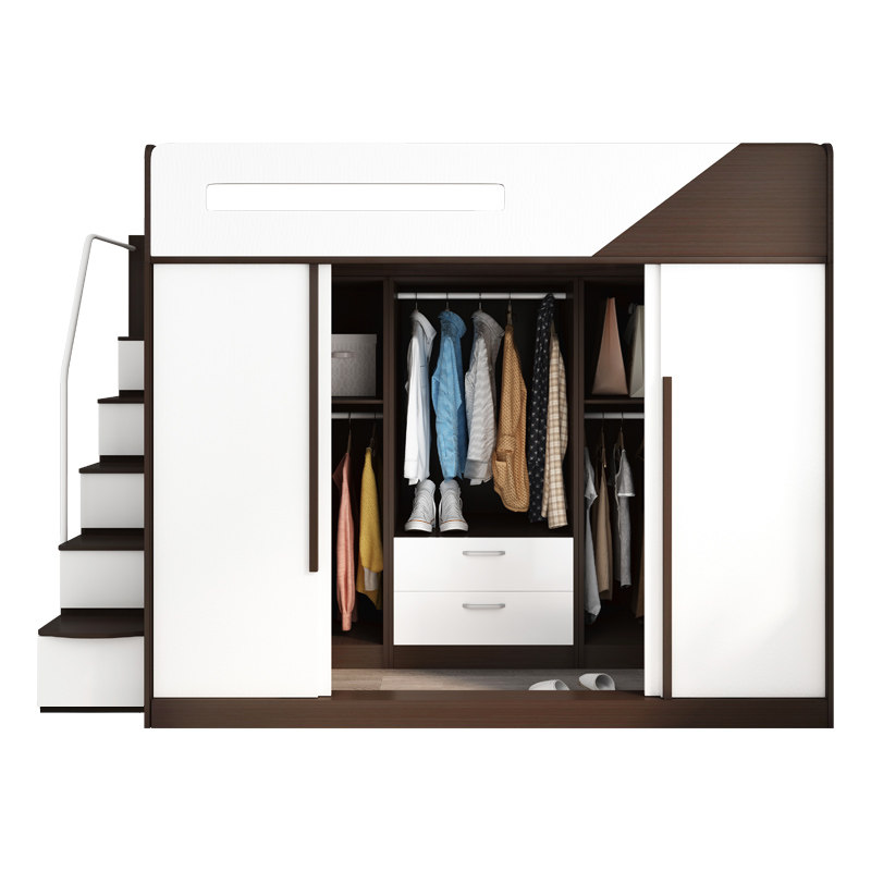 衣帽间安兰图衣柜一体小户户型床下多功能组合衣帽衣柜床
