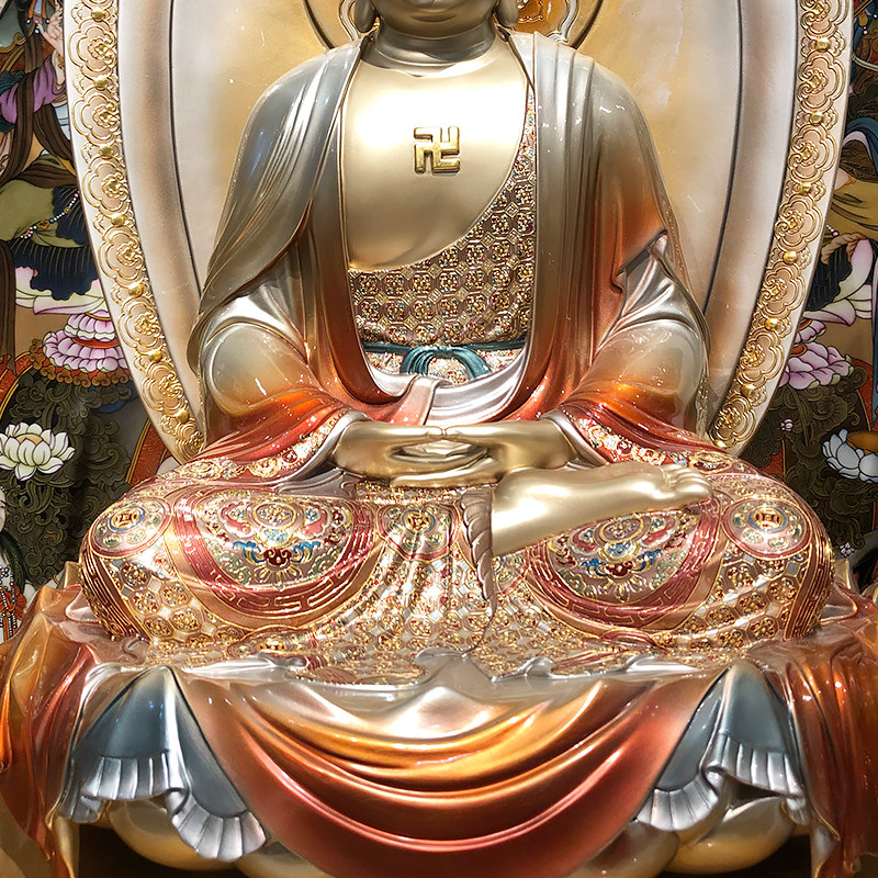 佛像高端大尊纯铜西方三圣阿弥陀佛观音菩萨寺庙装饰摆件