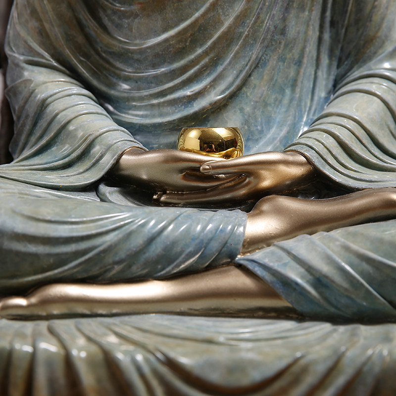 鹿野苑悟道纯铜铜彩释迦牟尼大日如来如来佛佛祖佛像摆件