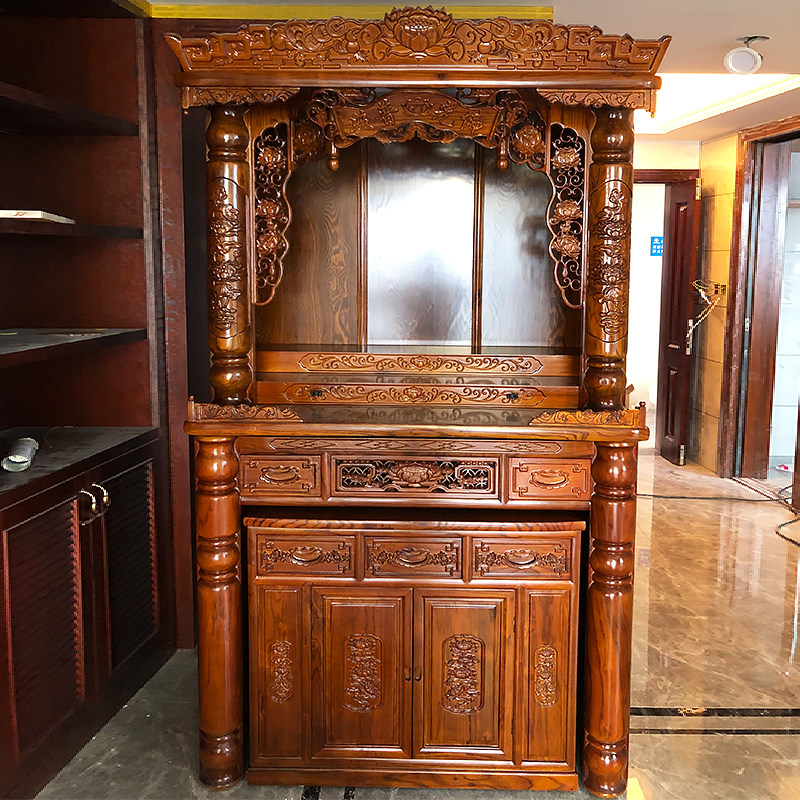 供奉实木樟木佛龛神龛佛台神台神头中式家用佛柜