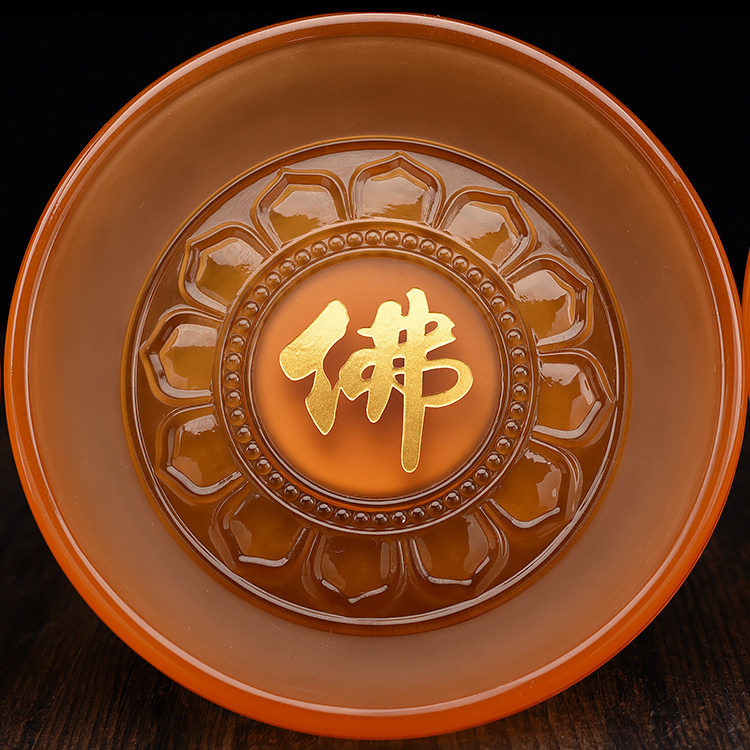 八吉祥供佛莲花瓣水果盘果碟琉璃供盘果盘佛教用品佛具贡品盘