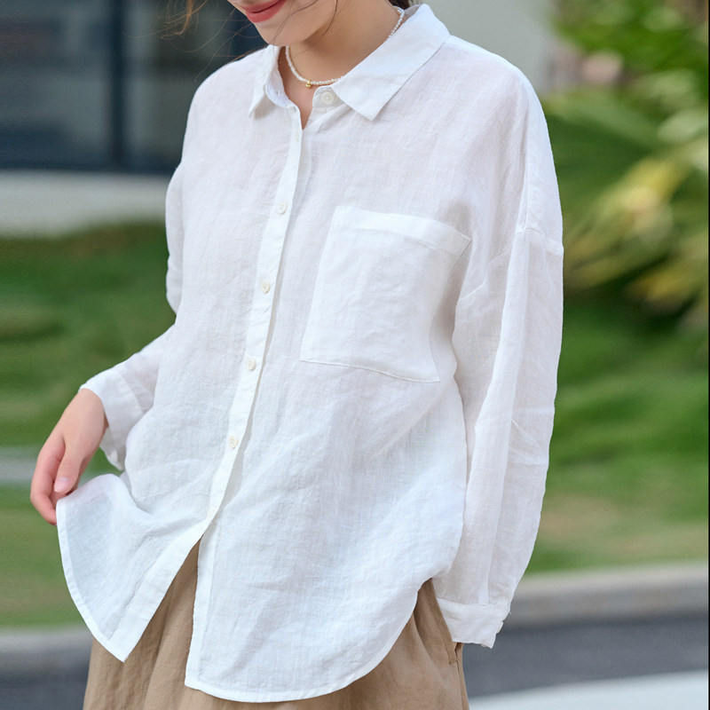 衬衫穿不梭家宽松汉麻超细60支定制慵懒范定制衬衫