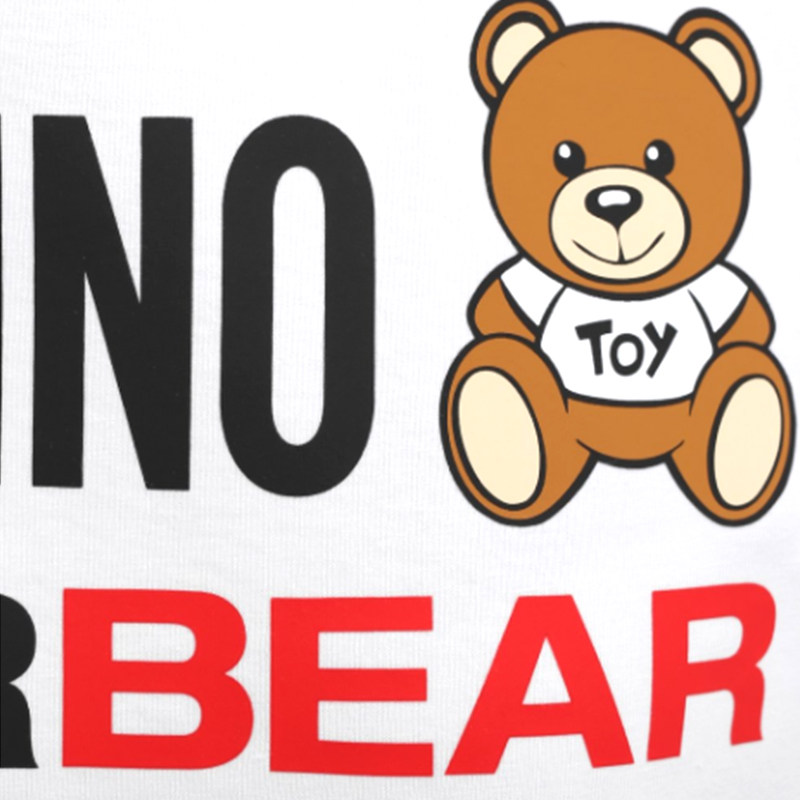 正品moschino莫斯奇诺女装上衣小熊logo印花女士短袖t恤