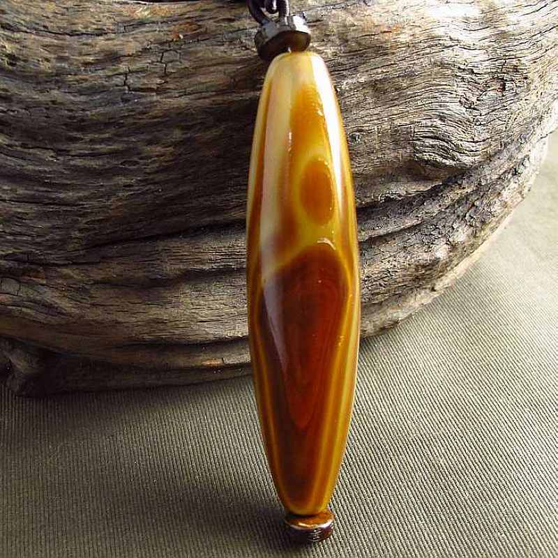 相石缘象形前佛数字天然天珠红皮玛瑙吊坠天眼项坠