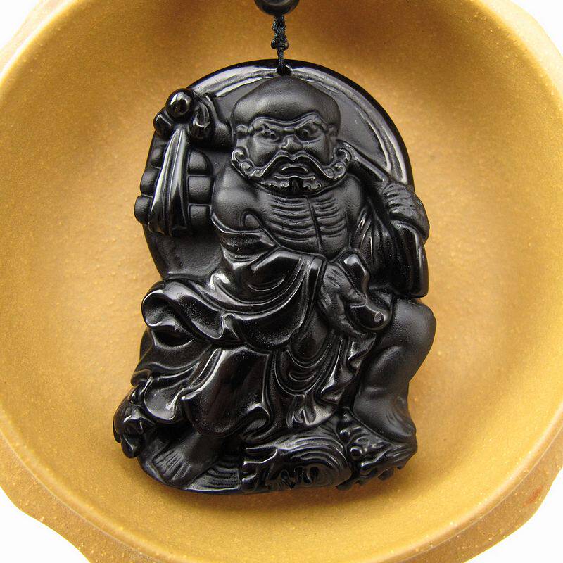 相石缘一苇渡江天然曜石菩提达摩吊坠项链项坠