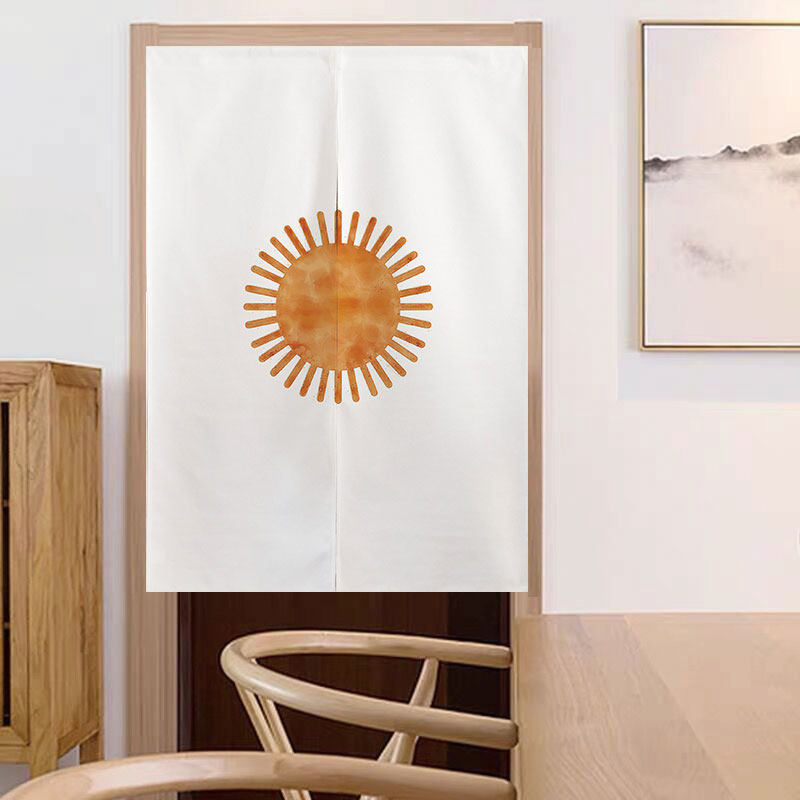 ins卧室打孔布艺装饰布装饰遮挡半帘家用过道门帘