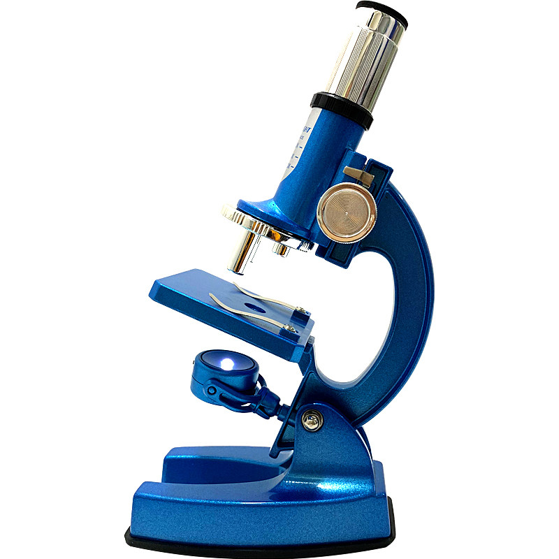 儿童stem学生用高倍金属光学显微镜工具箱科学实验套装100-1200倍