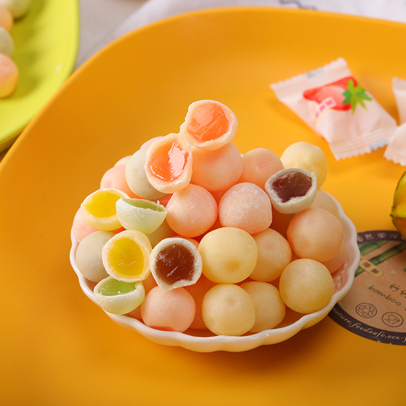 脆皮鲜乳球水果味夹心混合软糖糖果奶糖小包糖果