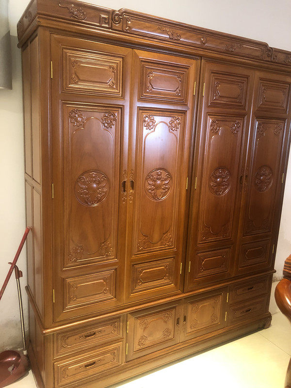 衣柜红木实木菠萝格仿古家具花梨中式组合卧室顶箱柜