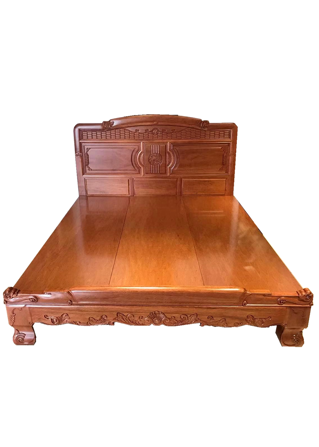 实木非洲菠萝格大床红木木床花梨1.8米红木家具大脚实木床