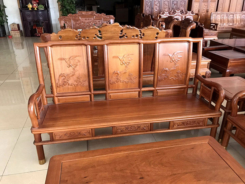 沙发红木菠萝实木明清古沙花梨中式家具新明实木沙发